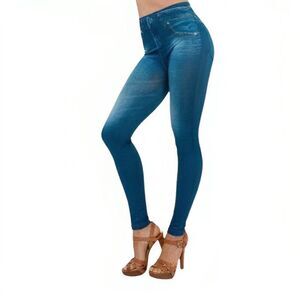 Genie Women's Blue Slim Jeggings Ultra Plush Lining Leggings Size S/M